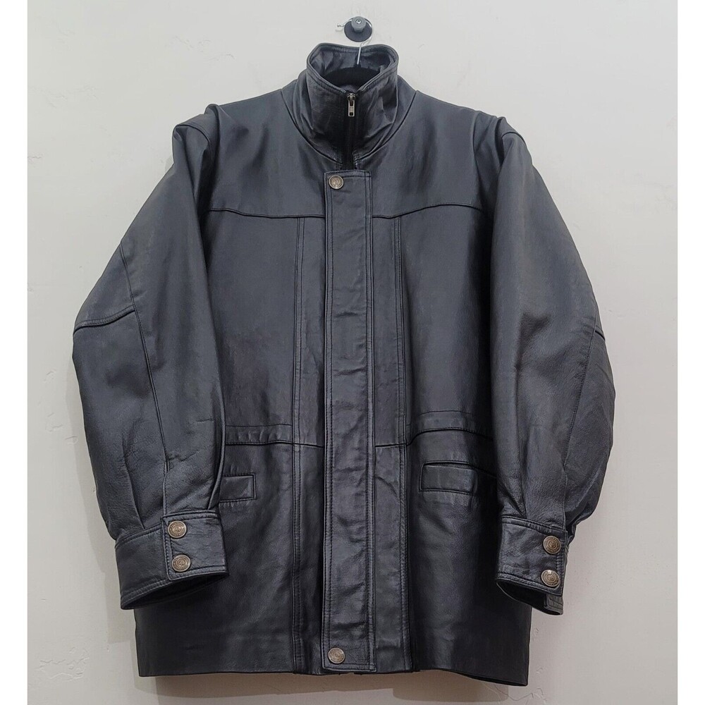 Gio-Armand Vintage Confection Nuovo Millenio Men's Black Leather Jacket Sz.XL